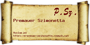 Premauer Szimonetta névjegykártya
